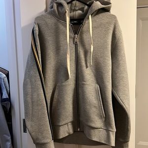 The Kooples Gray Hoodie with Stripe Detail
